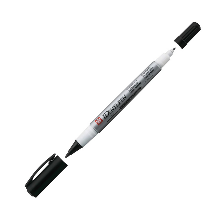 SAKURA Identi-Pen Permanent Marker - Dual Tip (1.0mm / 0.4mm) - Black