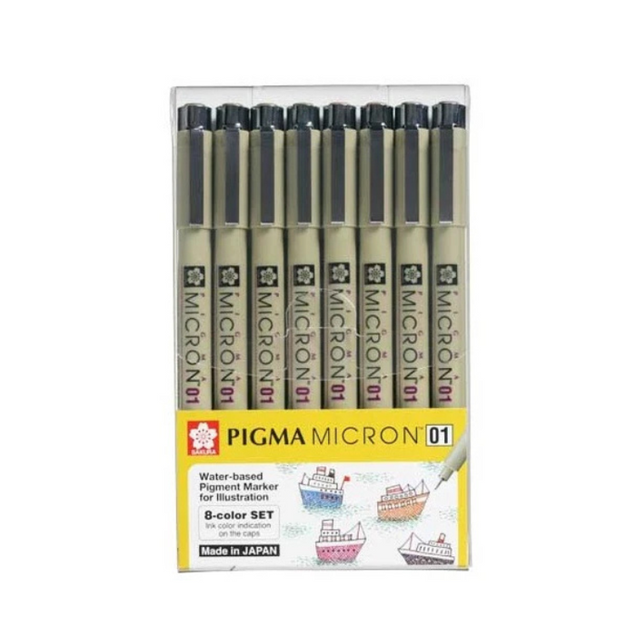 SAKURA Pigma Micron 01 - Set 8 Colours