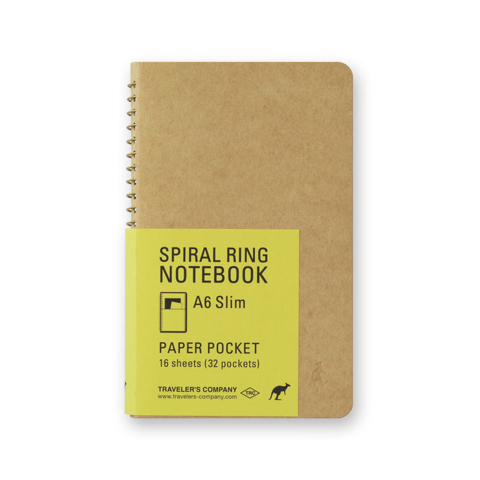 Traveler's Company - Spiral Ring Notebook - A6 Portrait - Paper Pocket