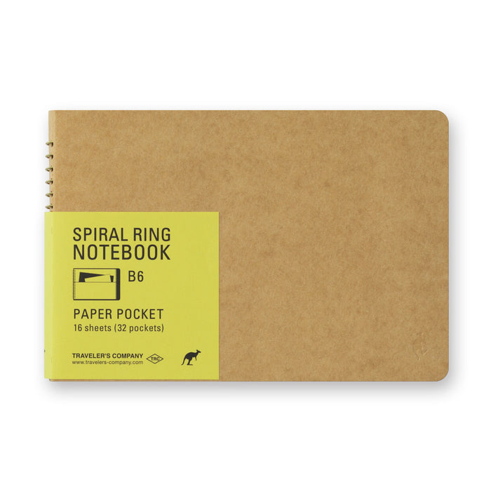 Traveler's Company - Spiral Ring Notebook - B6 Landscape - Paper Pocket