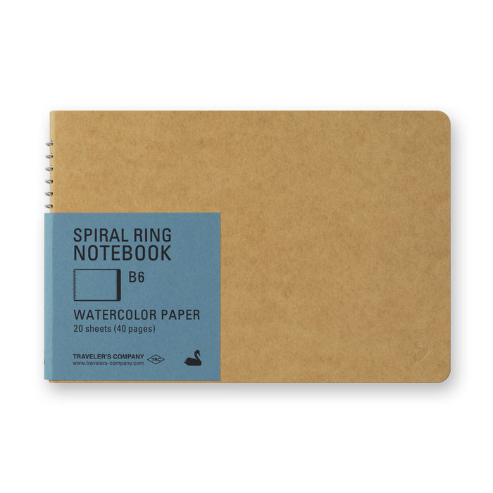 Traveler's Company - Spiral Ring Notebook - B6 Landscape - Watercolour Paper