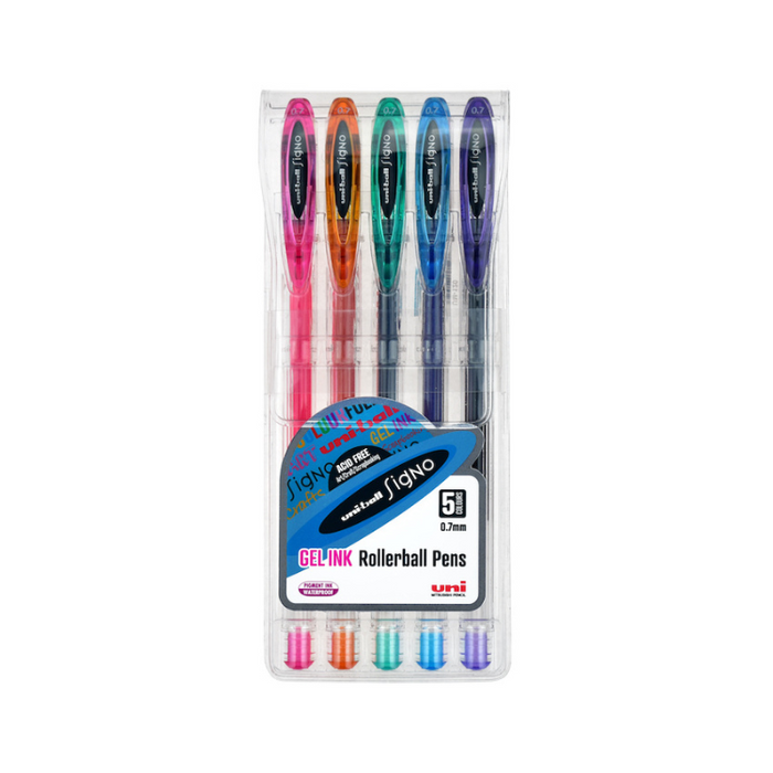 UNI-BALL Signo Noble Metal Gel Ink Roller Ball (0.8mm) - 5 Pack