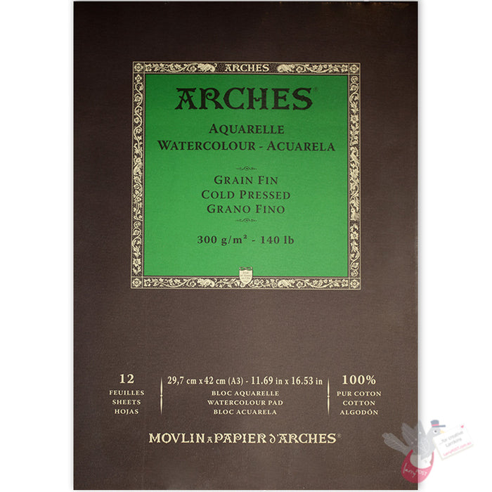 ARCHES Watercolour Pad (Cold Pressed, Medium) 300g - 12 Sheets - A3