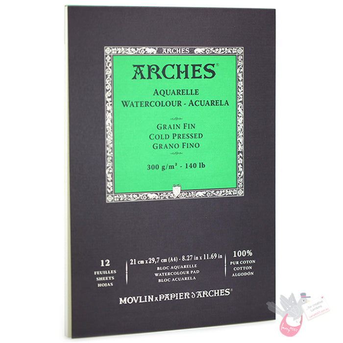 ARCHES Watercolour Pad (Cold Pressed, Medium) 300g - 12 Sheets - A4
