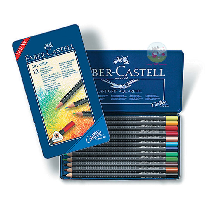 FABER-CASTELL Art Grip Studio Colour Pencils - Tin of 12