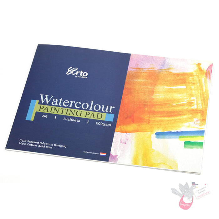 ARTO Watercolour Pad - 100% Cotton - Cold Press - 200gsm - 12 Sheets - A4