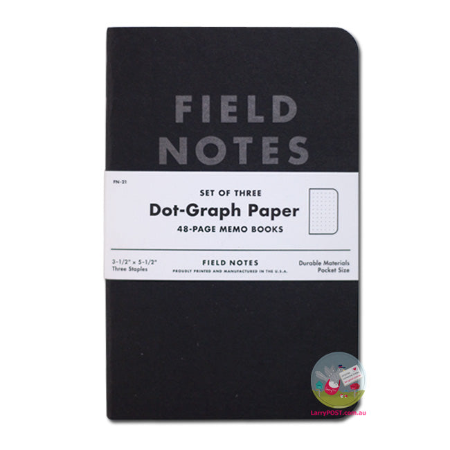 FIELD NOTES’ÇÎå "Pitch Black" - Set of 3 - Pocket (A6 9x14cm) - Black - Dot Grid