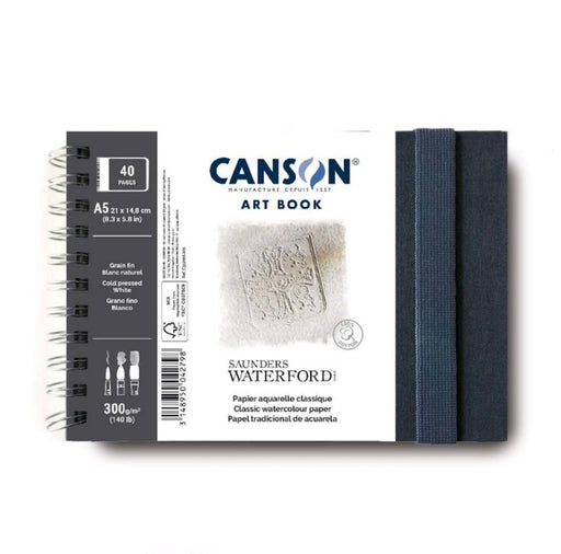 CANSON Spiral Art Book - Cold Press - 300gsm - 100% Cotton - A5 Landscape - 40 Pages