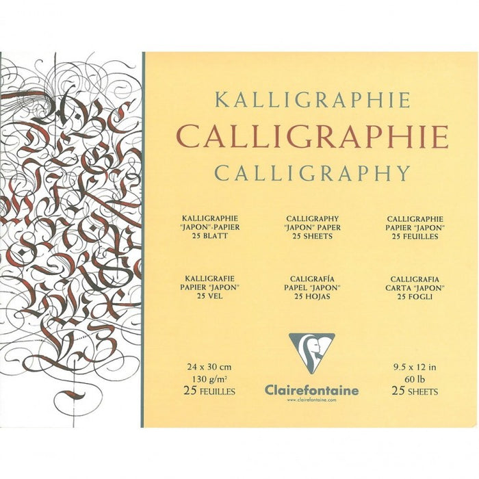 CLAIREFONTAINE Calligraphy Pad - 130gsm - 25 Sheets - A4+ (24 x 30cm)