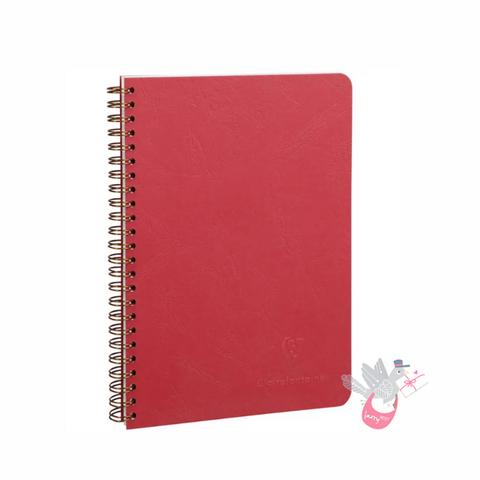CLAIREFONTAINE Spiral Pad (90gsm) - Red - A5 - Ruled