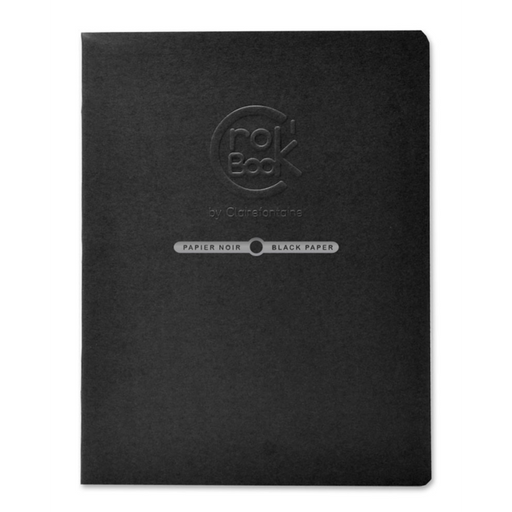 CLAIREFONTAINE Crok' Book - Black Paper 120gsm - 40 pages - A5+ (16.7 x 21.9cm)