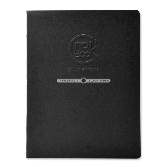 CLAIREFONTAINE Crok' Book - Black Paper 120gsm - 40 pages - A5+ (16.7 x 21.9cm)
