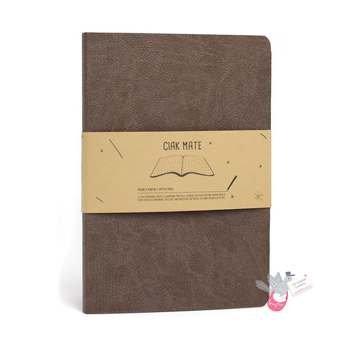 CIAK Mate Soft Cover Notebook - Medium (B6) - Dot Grid Pages - Milk Chocolate