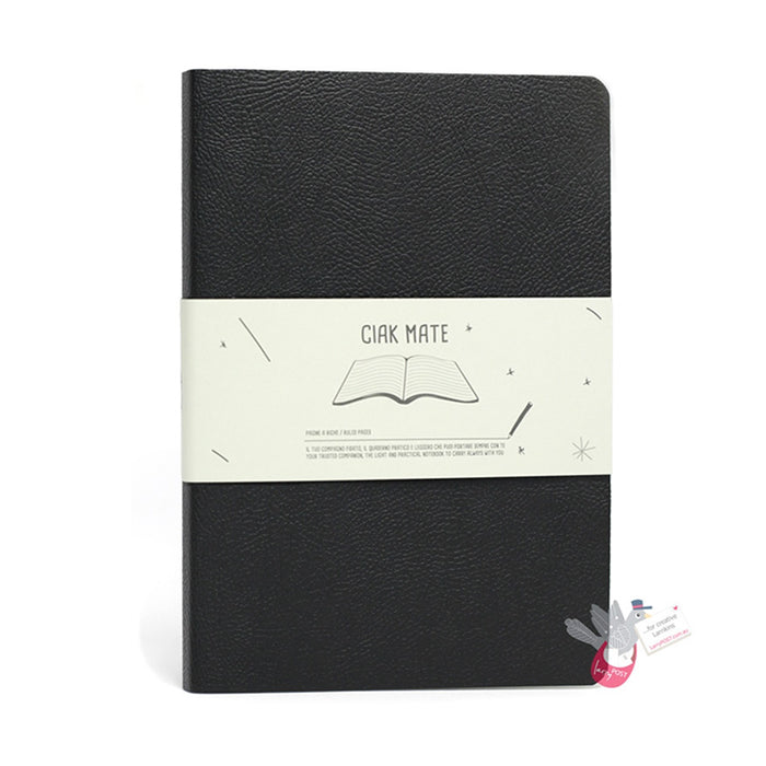 CIAK Mate Soft Cover Notebook - Medium (B6) - Ruled Pages - Black