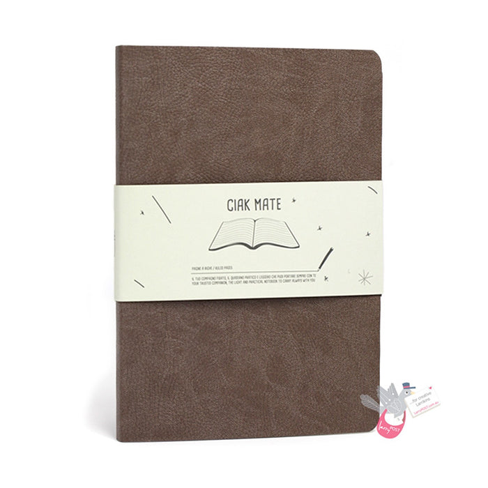 CIAK Mate Soft Cover Notebook - Medium (B6) - Ruled Pages - Milk Chocolate