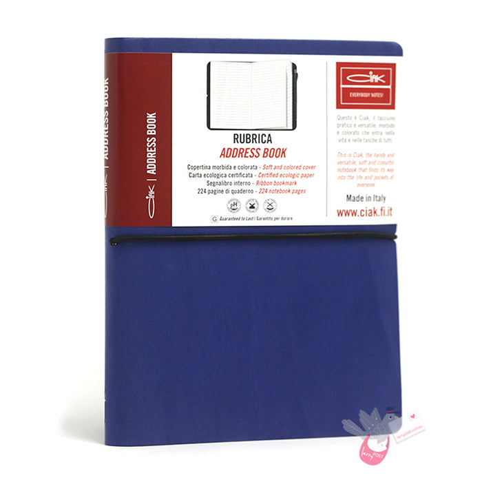 CIAK Bonded Leather Cover Address Book - Medium (B6) - Blue