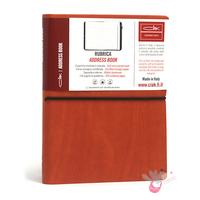 CIAK Bonded Leather Cover Address Book - Medium (B6) - Orange