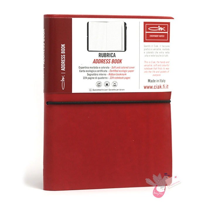 CIAK Bonded Leather Cover Address Book - Medium (B6) - Red