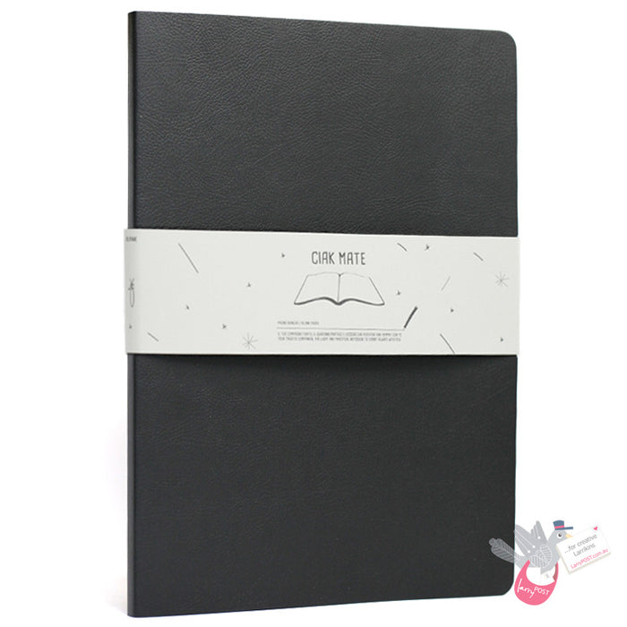 CIAK Mate Soft Cover Notebook - A4 - Plain Pages - Black
