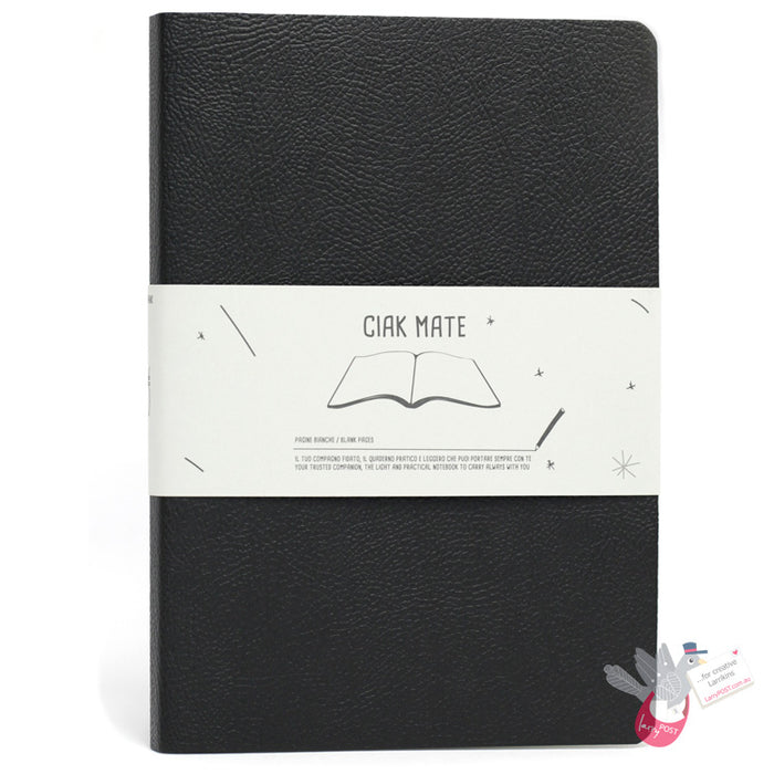 CIAK Mate Soft Cover Notebook (A5) - Plain Pages - Black