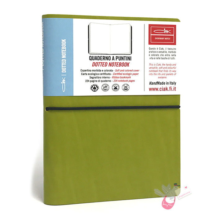 CIAK Soft Cover Leather Notebook - Medium (B6) - Dotted - Green