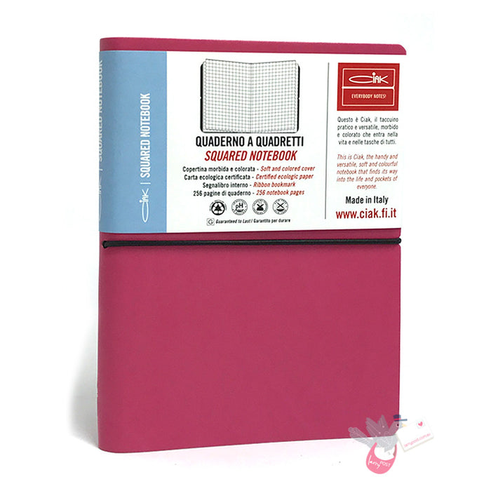 CIAK Classic Notebook - Medium (B6) - Squared / Grid - Pink