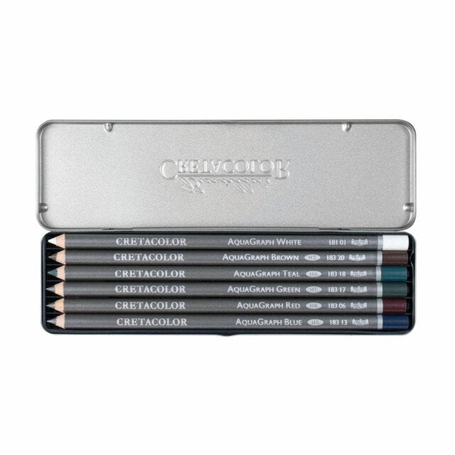 CRETACOLOR Aquagraph Tinted Aquarelle Pencils - Set 6 Colours
