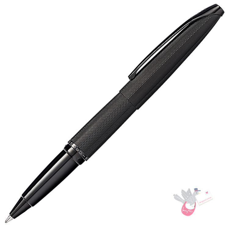 CROSS ATX Rollerball - Brushed Black with Diamond Etch