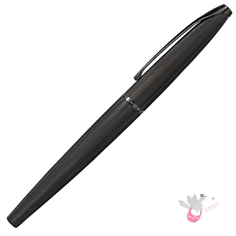 CROSS ATX Rollerball - Brushed Black with Diamond Etch