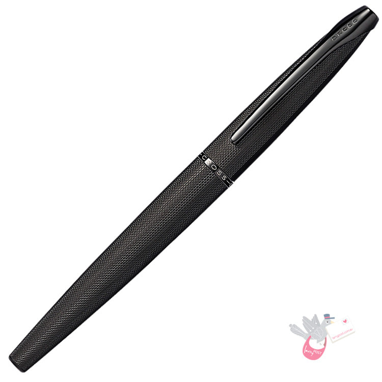 CROSS ATX Rollerball - Brushed Black with Diamond Etch