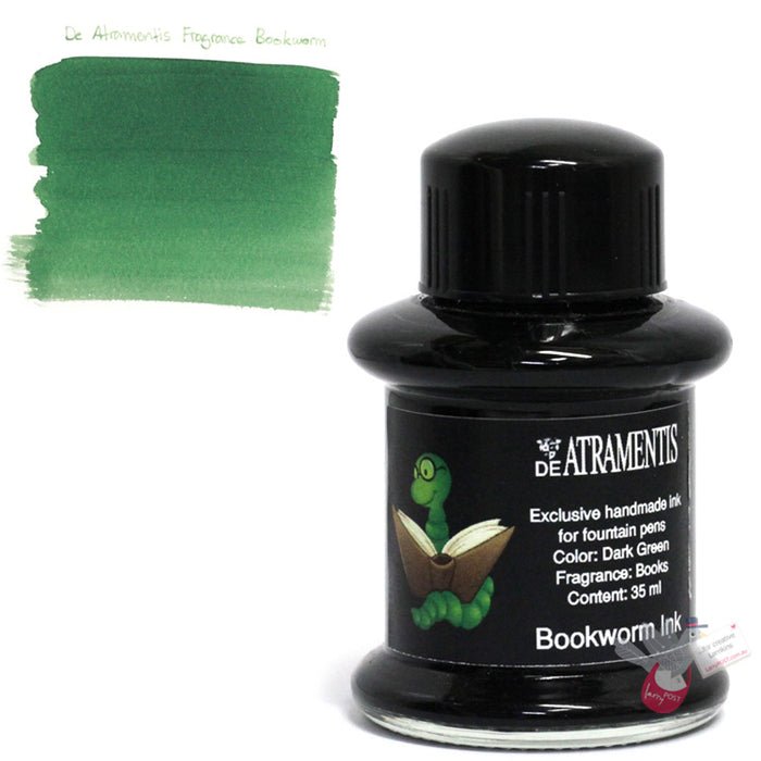 DE ATRAMENTIS Fountain Pen Ink 35mL - Bookworm Fragrance - Dark Green Colour