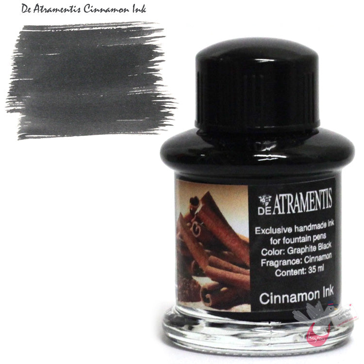 DE ATRAMENTIS Fountain Pen Ink 35mL - Cinnamon Fragrance  - Graphite Black Colour