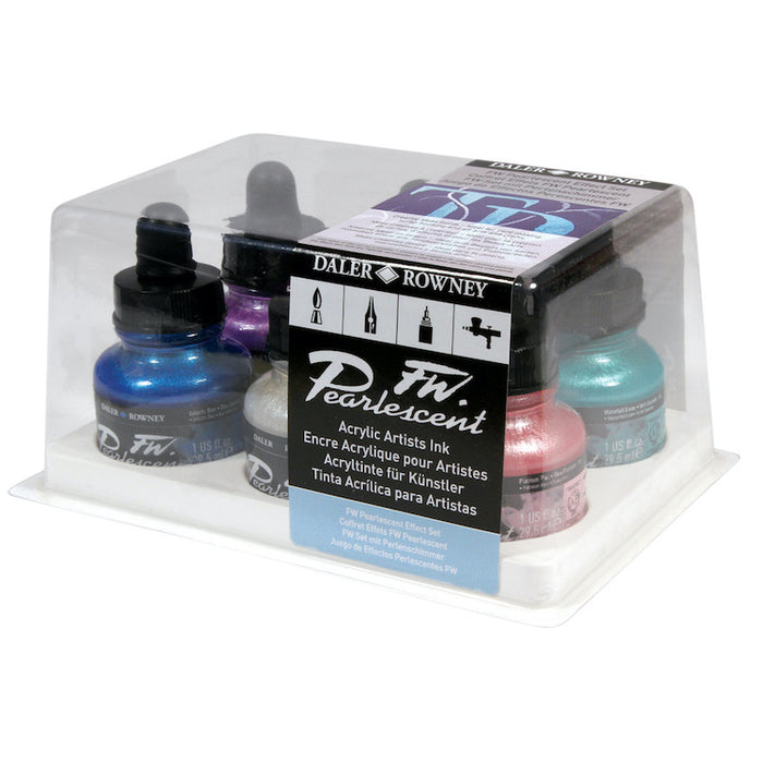 DALER-ROWNEY FW Pearlescent Liquid Acrylic - 29.5mL x 6