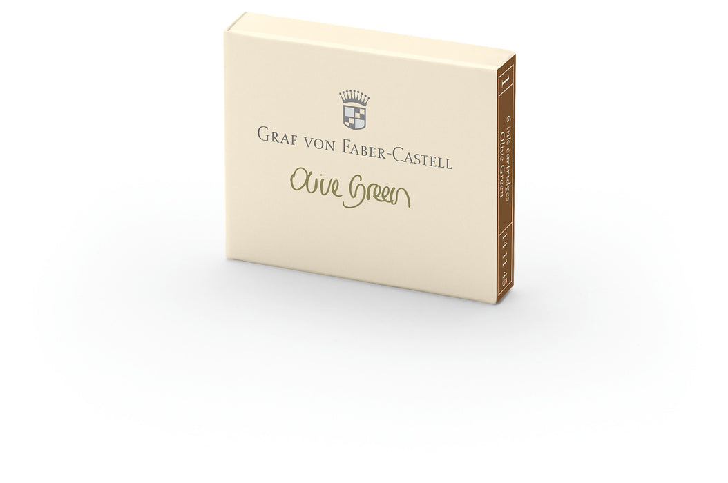GRAF VON FABER-CASTELL Ink Cartridges - 6 Pack - Olive Green