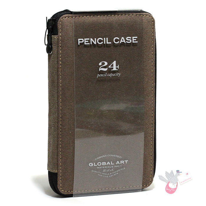 SPEEDBALL Canvas Pencil Case - Holds 18-24 Pencils - Chocolate