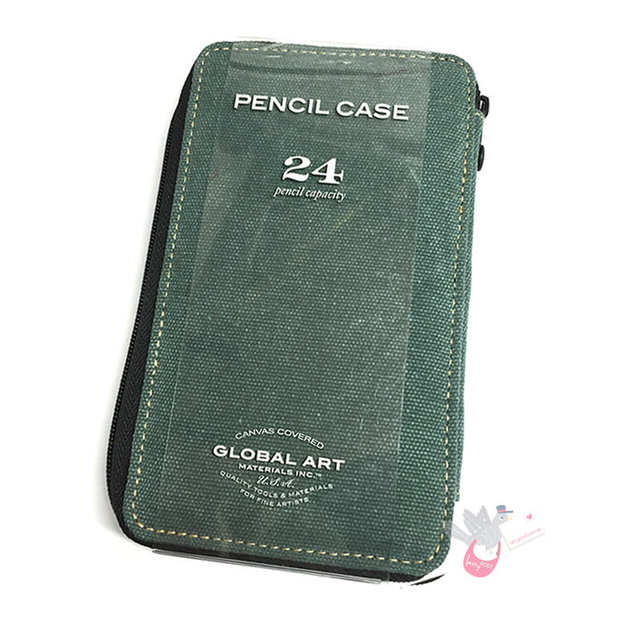 GLOBAL ART Canvas Pencil Case - Holds 18-24 Pencils - Steel Blue