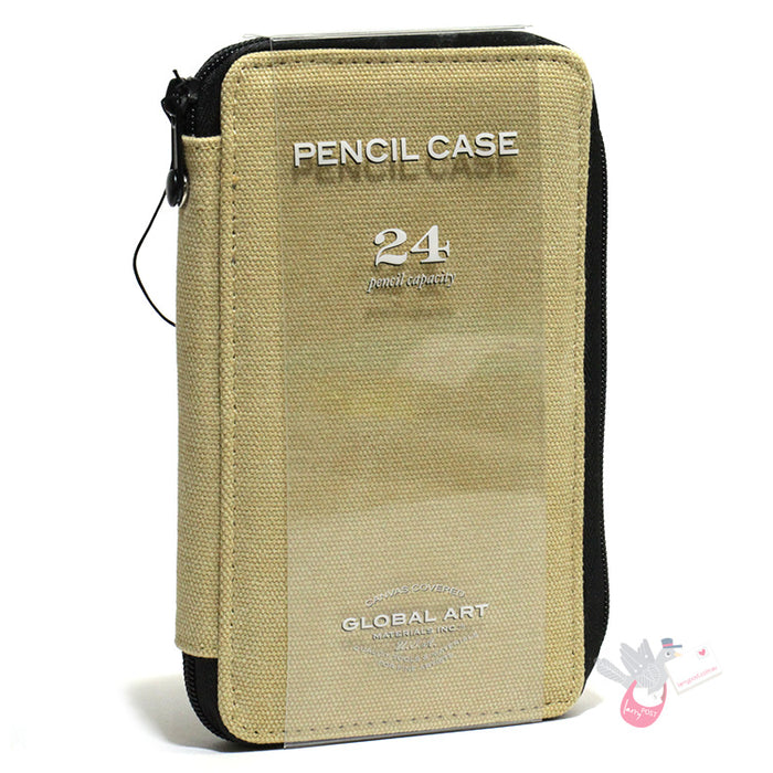 GLOBAL ART Canvas Pencil Case - Holds 18-24 Pencils - Wheat
