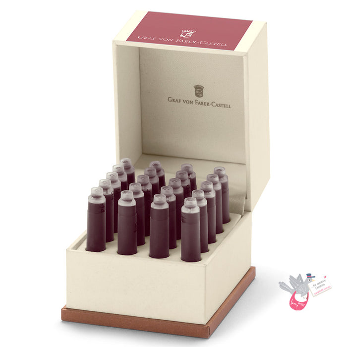 GRAF VON FABER-CASTELL Fountain Pen Ink - Garnet Red - 20 Cartridges