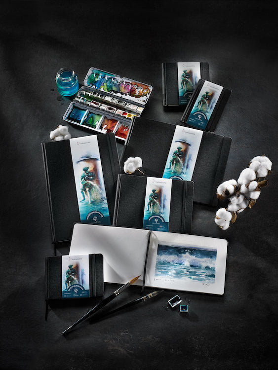 HAHNEMUEHLE 100% Cotton Watercolour Sketchbook - 250gsm - 60 pages - A6 Portrait