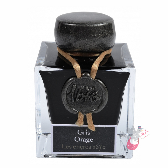 HERBIN Prestige 1670 (Shimmer) Fountain Pen Ink - 50mL - Bleu Ocean (Ocean Blue/Gold)