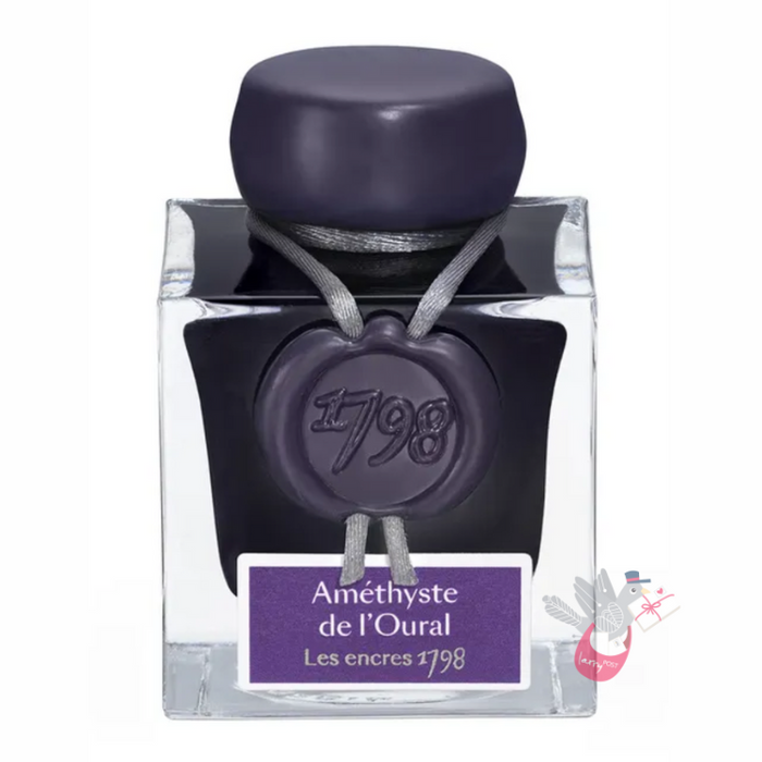 HERBIN Prestige 1798 (Shimmer) Fountain Pen Ink - 50mL - Amethyst de L'Oural (Amethyst Purple/Silver)