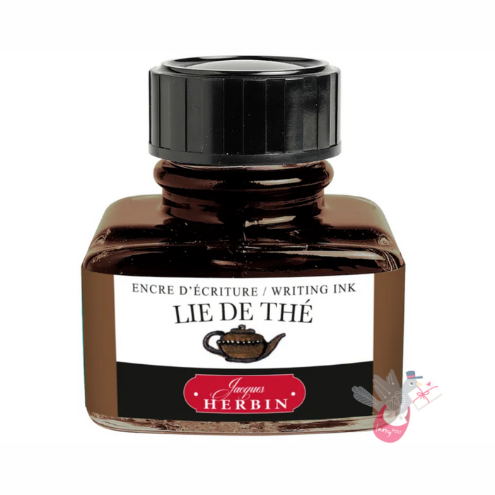 HERBIN "Jewel of Inks" Fountain Pen Ink - 30mL (with pen rest) - Lie De The (Black Tea)