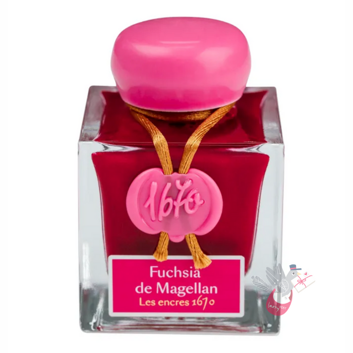 HERBIN Prestige 1670 (Shimmer) Fountain Pen Ink - 50mL - Rouge Hermatite (Red Hematite/Gold)