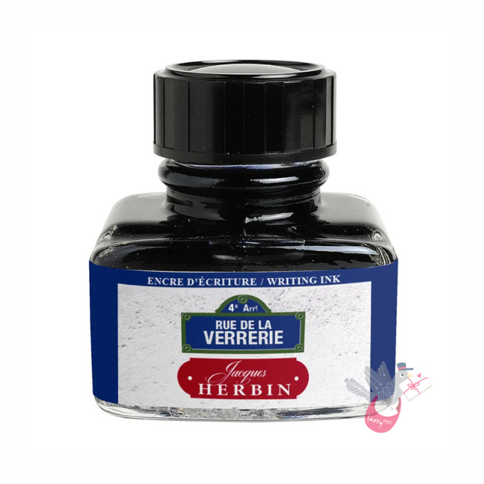 HERBIN "Jewel of Inks" Fountain Pen Ink - 30mL (with pen rest) - Bleu Azur (Azure Blue)