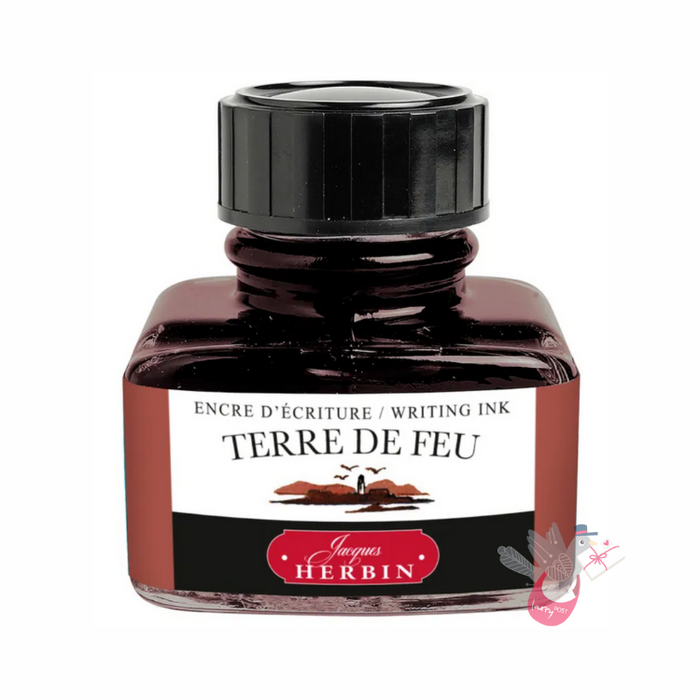 HERBIN "Jewel of Inks" Fountain Pen Ink - 30mL (with pen rest) - Terre De Feu (Land of Fire)