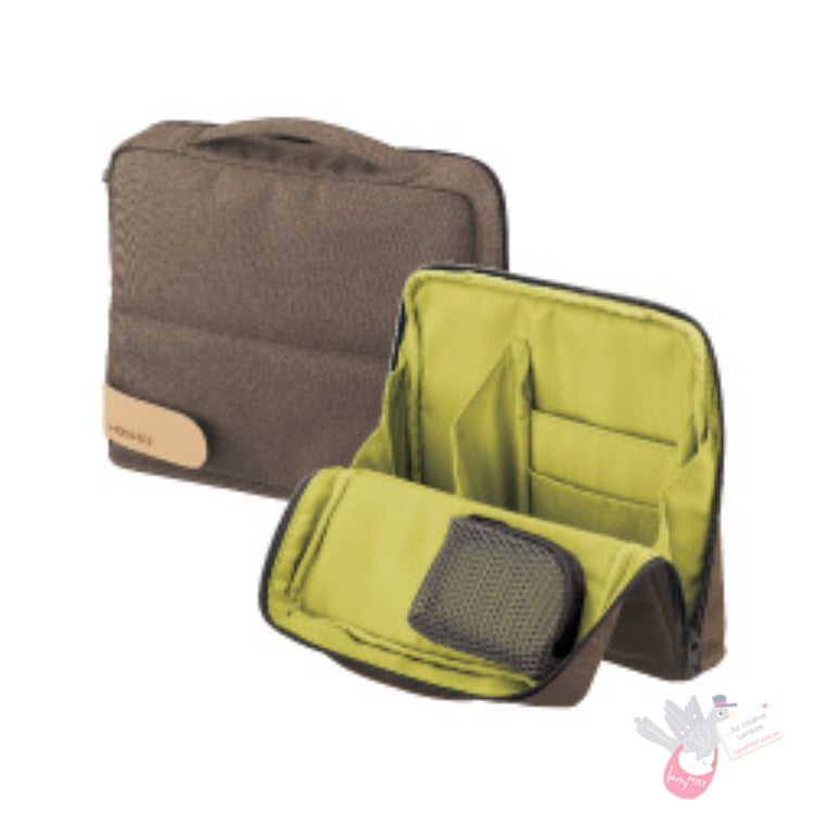 KOKUYO Haco-biz Stand Up Utility Case - Oatmeal/Lime