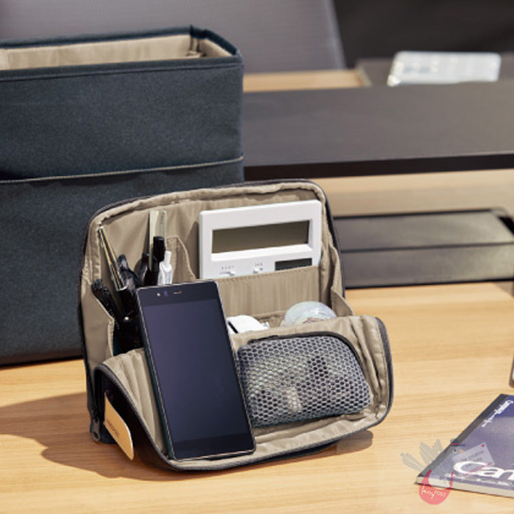 KOKUYO Haco-biz Stand Up Utility Case - Oatmeal/Lime