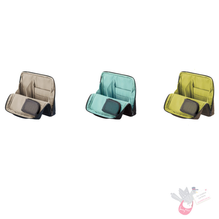 KOKUYO Haco-biz Stand Up Utility Case - Charcoal/Light Blue