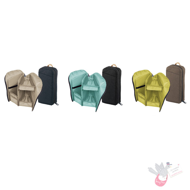 KOKUYO Neocritz Shelf Stand Up Pencil Case - Oatmeal/Lime