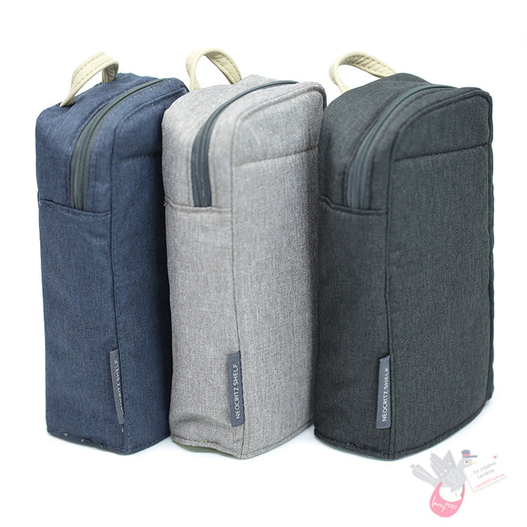 KOKUYO Neocritz Shelf Stand Up Pencil Case - Midnight Blue/Taupe